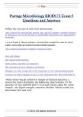 Portage Microbiology BIOD171 Exam 5  Questions and Answers 