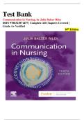 Communication in Nursing &ndash; Test Bank &lpar;10th Edition&comma; Julia Balzer Riley&rpar; &ndash; Complete All Chapters