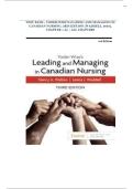 Test Bank Y0der Wise's leading and managing in canadian nursing 3rd edition Waddell 2024 chapter 1-32 all chapters