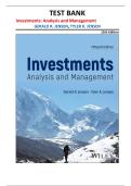 Investments&colon; Analysis and Management 15th Edition &vert; Test Bank &vert; Jensen & Jensen