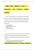 NURS 6660 Midterm Exam 1 &ndash; Questions and Answers &lpar;Latest Update&rpar;
