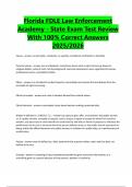Florida FDLE Law Enforcement Academy - State Exam Test Review With 100&percnt; Correct Answers 2025&sol;2026