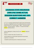 LOUISIANA STATE INSURANCE LAWS &lpar;P&C EXAM&rpar; ACTUAL 2025&sol;2026 QUESTIONS AND 100&percnt; CORRECT ANSWERS