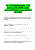 NR 507 Pathophysiology Exam Questions With 100&percnt; Correct Answers &vert; Verified &vert; Latest Update &vert; 2025&sol;2026