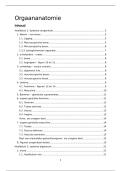 Samenvatting -  Orgaananatomie 