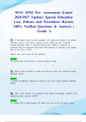 WGU D762 Pre- Assessment &lpar;Latest 2026&sol;2027 Update&rpar; Special Education Law&comma; Policies and Procedures Review&vert; 100&percnt; Verified Questions & Answers &vert; Grade A