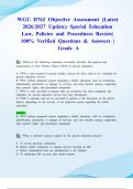 WGU D762 Objective Assessment &lpar;Latest 2026&sol;2027 Update&rpar; Special Education Law&comma; Policies and Procedures Review&vert; 100&percnt; Verified Questions & Answers &vert; Grade A