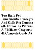 Test Bank - Fundamental Concepts and Skills for Nursing 6th Edition &lpar; Williams&comma; 2025&rpar; NEW EDITION