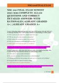 NSG 240 FINAL EXAM NEWEST 2025&sol;2026 COMPLETE ALL350 QUESTIONS AND CORRECT DETAILED ANSWERS WITH &vert;ALREADY GRADED A&plus;&vert;&vert;ALREADY GRADED A&plus;