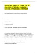 PEDIATRIC PRIMARY CARE PNCB 1 EXAM QUESTIONS & ANSWERS PASSED RATED 100&percnt; CORRECT