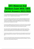 Package Deal For VATI RN Maternal and Newborn Exam Questions with 100&percnt; Correct Answers 2025&sol;2026 &lpar;Graded A&plus;&rpar;