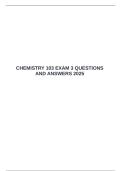 CHEMISTRY 103 EXAM 3 QUESTIONS AND ANSWERS 2025