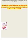Nursing Delegation and Management of Patient Care&comma; 3rd Edition &lpar;Motacki&rpar; &ndash; Test Bank Chapters 1&ndash;21 Latest Updated 2025&comma; Complete Exam Preparation Material