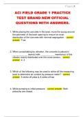 ACI FIELD GRADE 1 PRACTICE  TEST BRAND NEW OFFICIAL  QUESTIONS WITH ANSWERS&period;