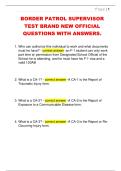 BORDER PATROL SUPERVISOR  TEST BRAND NEW OFFICIAL  QUESTIONS WITH ANSWERS&period;