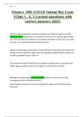 Finance 300 &lpar;CSULB Yulong Ma&rpar; Exam 1Chpt 1&comma; 4&comma; 5 &vert; actual questions with correct answers 2025