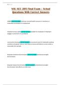 NAU ACC 205 Final Exam &sol; Actual Questions With Correct Answers