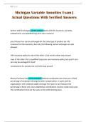 Michigan Variable Annuities Exam &vert; Actual Questions With Verified Answers