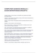COMPUTER SCIENCE MODULE 1 EXAM DEFINITIONS-CONCEPTS QUESTIONS AND ANSWERS