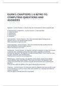EXAM 1 CHAPTERS 1-5 INTRO TO COMPUTING QUESTIONS AND ANSWERS