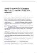 INTRO TO COMPUTER CONCEPTS MODULE 1 EXAM QUESTIONS AND ANSWERS