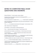 INTRO TO COMPUTER FINAL EXAM QUESTIONS AND ANSWERS