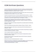 CCIM Oral Exam Questions with correct Answers