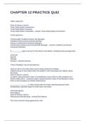 CHAPTER 12 PRACTICE QUIZ QUESTIONS AND ANSWERS FULLY SOLVED