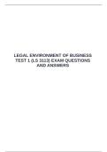 LEGAL ENVIRONMENT OF BUSINESS TEST 1 &lpar;LS 3113&rpar; EXAM QUESTIONS AND ANSWERS