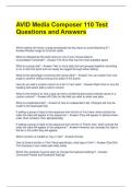 AVID Media Composer 110 Test Questions and Answers 