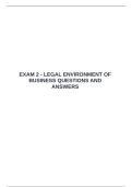 EXAM 2 - LEGAL ENVIRONMENT OF BUSINESS QUESTIONS AND ANSWERS &emsp;