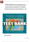 Full Test Bank &ndash; Psychopharmacology&colon; Drugs&comma; the Brain&comma; and Behavior&comma; 3rd Edition by Meyer&comma; Verified Chapters 1&ndash;20