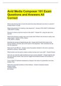 Avid Media Composer 101 Exam Questions and Answers All Correct 
