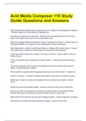 Avid Media Composer 110 Study Guide Questions and Answers 