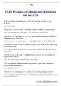 CLEP Principles of Management Questions  and Answers 