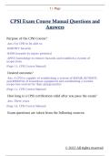 CPSI Exam Course Manual Questions and  Answers
