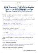LMR Georgette&rsquo;s PMHNP Certification  Exam Latest 2023-2024 Questions And  Correct Answers&lpar;Verified Answers&rpar; 