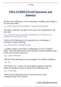 NHA CEHRS EXAM Questions and  Answers