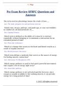 Pre Exam Review SFBFC Questions and  Answers 