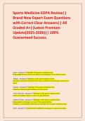 Sports Medicine EOPA Review&vert;&vert; Brand New Expert Exam Questions with Correct Clear Answers&vert;&vert; All Graded A&plus;&vert;&vert;Latest Premium Update&lpar;2025-2026&rpar;&vert;&vert; 100&percnt; Guaranteed Success&period;