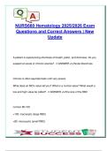 NURS660 Hematology Final Exam &lpar;65 Questions&rpar; &ndash; Anemia Types&comma; CBC Interpretation&comma; Pediatric Oncology &vert; 2025&sol;2026