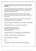 Nursing 212 Final Exam Review Questions With Complete Solutions