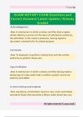 GUAM NOTARY EXAM Questions and  Correct Answers&sol; Latest Update &sol; Already  Graded
