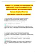 AMEDD CCC Verified Multiple Choice and  Conceptual Actual Frequently Tested  Exam Questions With Reviewed 100&percnt;   Correct Detailed Answers  Guaranteed Pass&excl;&excl;Current Update&excl;&excl; 