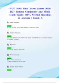 WGU D402 Final Exam &lpar;Latest 2026&sol; 2027 Update&rpar; Community and Public Health Guide&vert; 100&percnt; Verified Questions & Answers &vert; Grade A