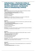 Pathophysiology &vert; Chamberlain College of Nursing &vert; Comprehensive Study Notes&comma; Exam Questions with Answers&comma; and Summaries &lpar;Based on Pathophysiology Textbook&rpar;
