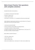 Metro Exam Practice Test questions with complete solutions