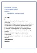 Test Bank for Nursing Health Assessment&colon; A Clinical Judgment Approach&comma; 4th Edition &ndash; Jensen & Smock &ndash; NCLEX&sol;HESI Style Questions with Answers & Rationales