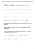 Metro Questions and answers rated A&plus;