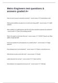 Metro Engineers test questions & answers graded A&plus;